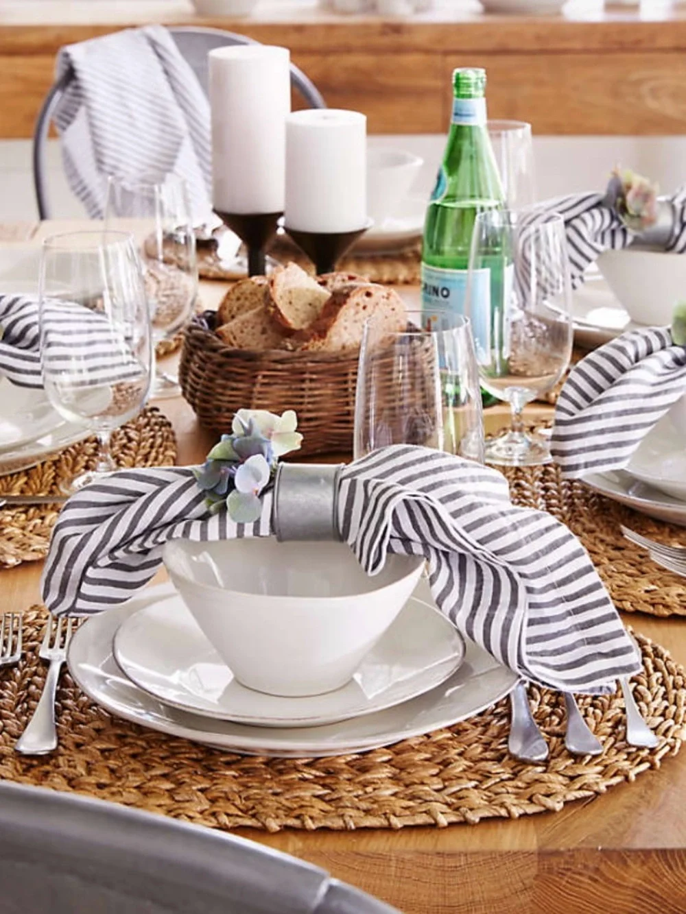 Crate & Barrel Galvanized Napkin Rings ~ ( Set of 6 )
